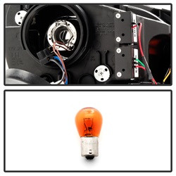 Projector Headlights - Version 3 - Dual U DRL - Black — angled view