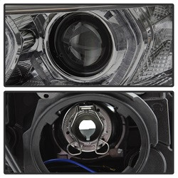 Projector Headlights - LED DRL - Smoke — angled view