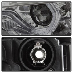 Projector Headlights - LED DRL - Smoke — angled view