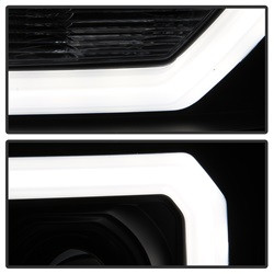 Projector Headlights - Version 2 - Light Bar DRL LED - Black — angled view