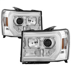 Projector Headlights - Version 2 - Light Bar DRL LED - Chrome — primary image