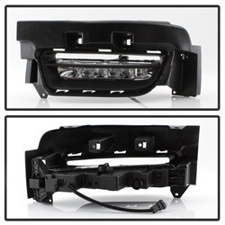 OEM LED Fog Lights w/ Universal Switch - Clear — angled view