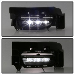 OEM LED Fog Lights w/ Universal Switch - Clear — angled view