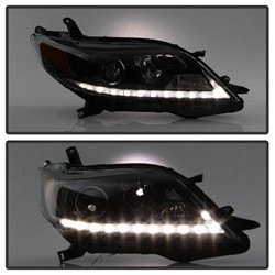 Projector Headlights - DRL LED - Black (5083982) — angled view
