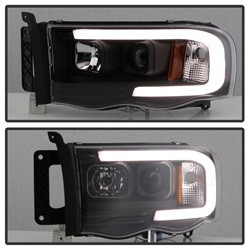 Light Bar Projector Headlights - Black (5084606) — angled view