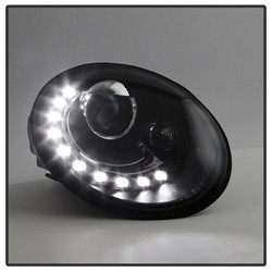 Projector Headlights - DRL LED - Black (5080929) — angled view