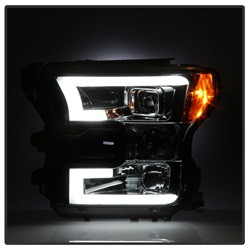 Projector Headlights - Light Bar DRL LED - Smoke — angled view