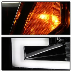 Projector Headlights - Light Bar DRL LED - Smoke — angled view