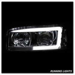 Projector Headlights - Version 2 - Light Bar DRL - Chrome (5084620) — angled view