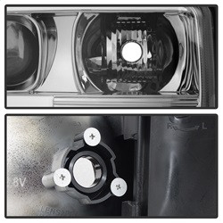 Projector Headlights - Version 2 - Light Bar DRL - Chrome (5084620) — angled view