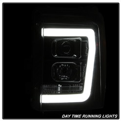 Projector Headlights - Version 2 - Light Bar DRL - Black (5084460) — angled view
