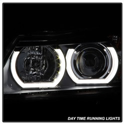 Projector Headlights - LBDRL - Black — angled view