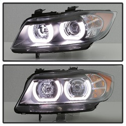 Projector Headlights - LBDRL - Black — angled view