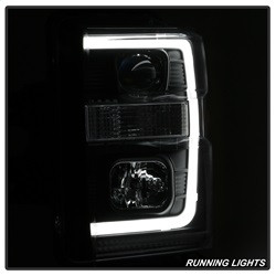 Projector Headlights - Version 2 - Light Bar DRL - Black (5084477) — angled view