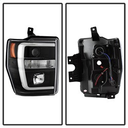 Projector Headlights - Version 2 - Light Bar DRL - Black (5084477) — angled view