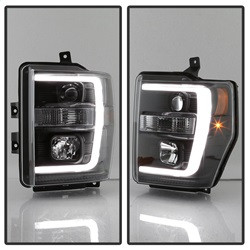 Projector Headlights - Version 2 - Light Bar DRL - Black (5084477) — angled view