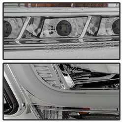 Projector Headlights - DRL LED - Chrome — angled view