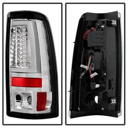 LED Tail Lights - Version 2 - Chrome — angled view