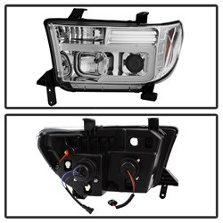 Projector Headlights - Version 2 - Light Bar DRL - Chrome (5084651) — angled view