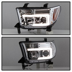 Projector Headlights - Version 2 - Light Bar DRL - Chrome (5084651) — angled view