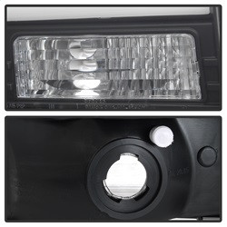 1PC Light Bar Projector Headlights - Black — angled view