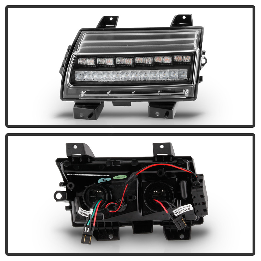 Full LED Front Bumper Lights - Sequential Signal - Black