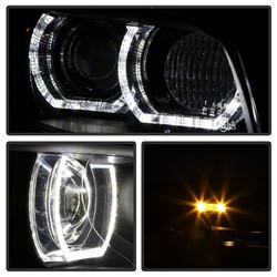 Projector Headlights - LED DRL - Black (5085184) — angled view