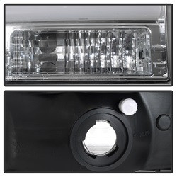 1PC Light Bar Projector Headlights - Chrome — angled view