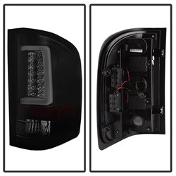 Light Bar LED Tail Lights - Version 3 - Black Smoke — angled view