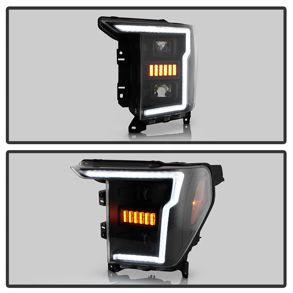 Projector Headlights - Sequential LED Turn Signal Lights - Black (5088710)