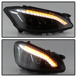 Projector Headlights - DRL LED - Black (5083890) — angled view