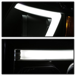 Light Bar Projector Headlights - Version 2 - Black — angled view