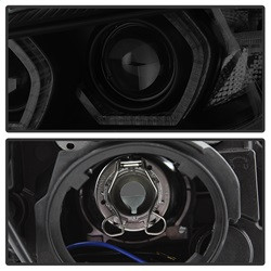 Projector Headlights - LED DRL - Black Smoke — angled view