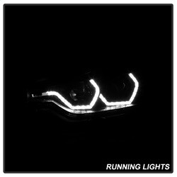 Projector Headlights - LED DRL - Black (5084347) — angled view