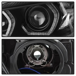 Projector Headlights - LED DRL - Black (5084347) — angled view