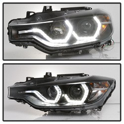Projector Headlights - LED DRL - Black (5084347) — angled view