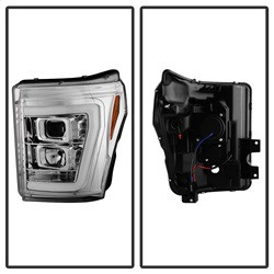 Projector Headlights - Version 2 - Light Bar DRL - Chrome (5084705) — angled view