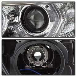 Projector Headlights - LED DRL - Chrome — angled view