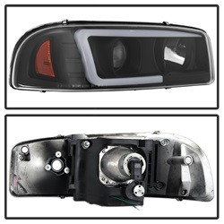 Projector Headlights - Version 2 - Light Bar DRL - Black (5084521) — angled view