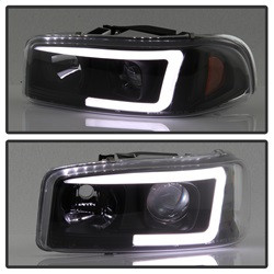 Projector Headlights - Version 2 - Light Bar DRL - Black (5084521) — angled view