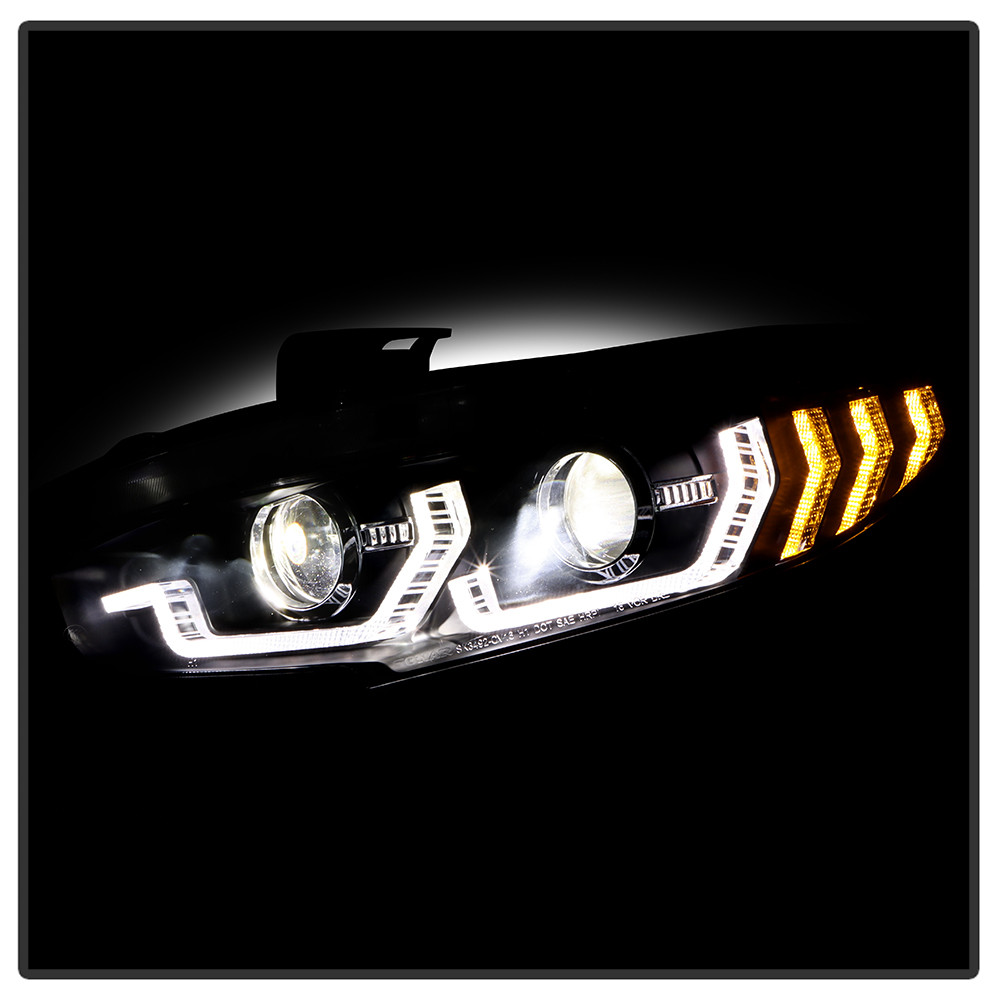 High-Power LED Module Headlights - Black