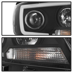 Projector Headlights - Light Bar LED - Black — angled view