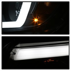 Projector Headlights - Light Bar LED - Black — angled view