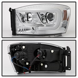 Projector Headlights - Version 2 - Light Bar DRL - Chrome (5085290) — angled view