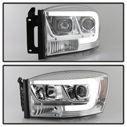 Projector Headlights - Version 2 - Light Bar DRL - Chrome (5085290) — angled view