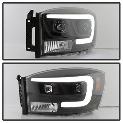 Projector Headlights - Version 2 - Light Bar DRL - Black (5085306) — angled view