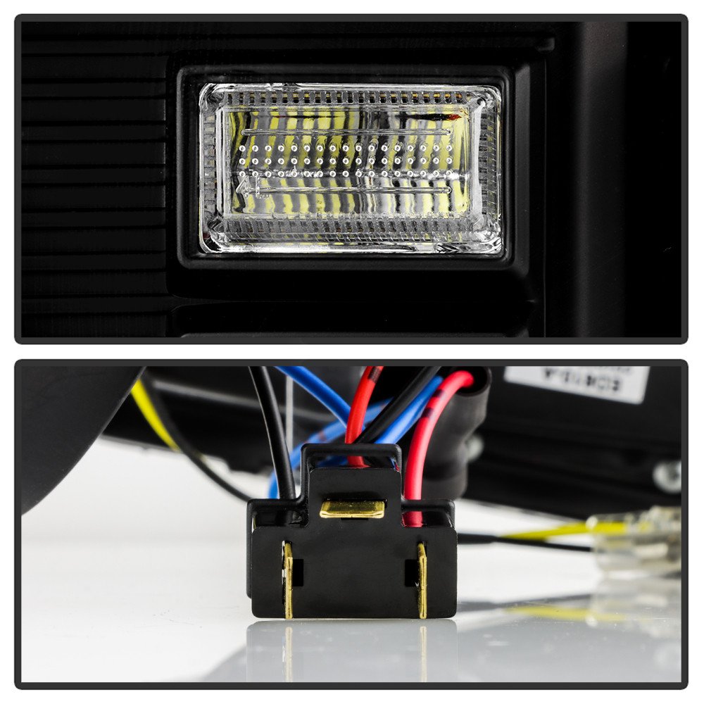Projector Headlights - Switch Back Sequential LED Turn Signal Light - Black