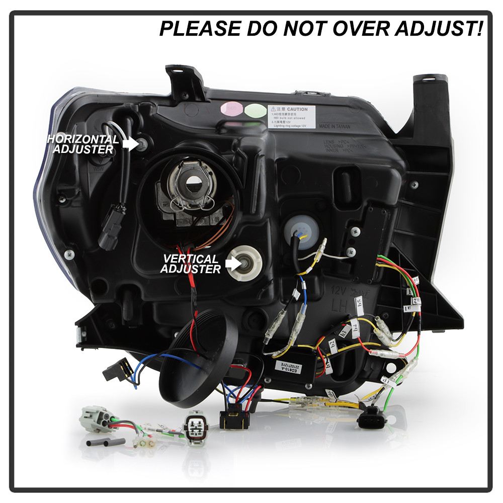 Projector Headlights - Switch Back Sequential LED Turn Signal Light - Black