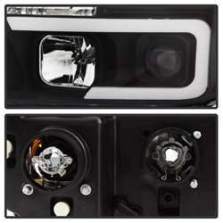 Projector Headlights - Version 2 - Light Bar DRL - Black (5085344) — angled view