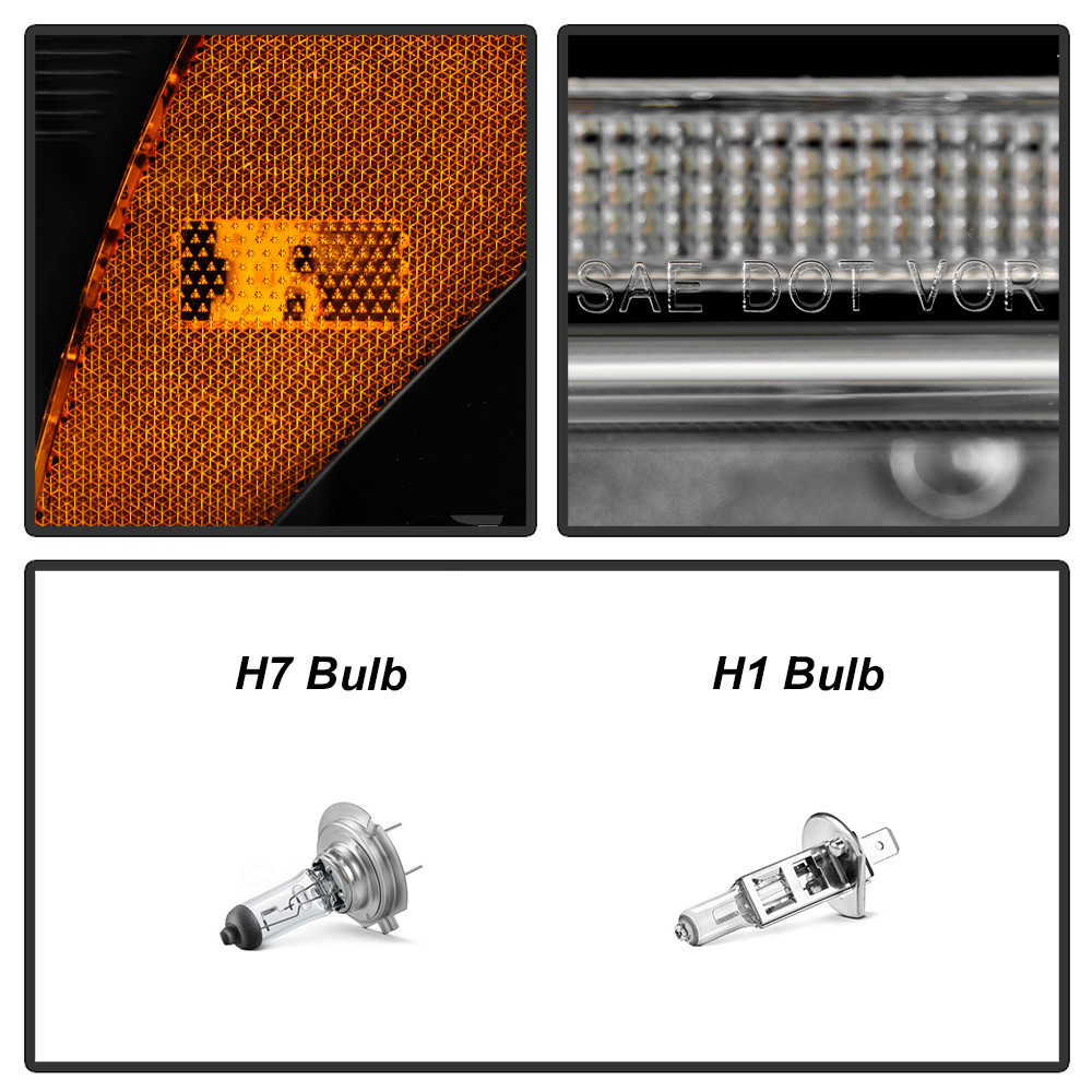 Projector Headlights - Sequential LED Turn Signal Lights - Black (5088628)